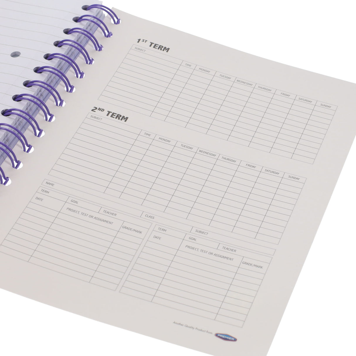 Premto Pastel A5 Wiro Project Book - 5 Subjects - 250 Pages - Primrose