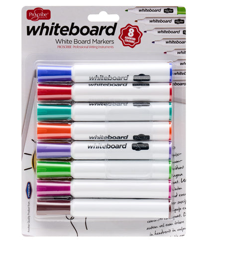 Pro:Scribe Dry Wipe Whiteboard Markers Intense - Pack of 8