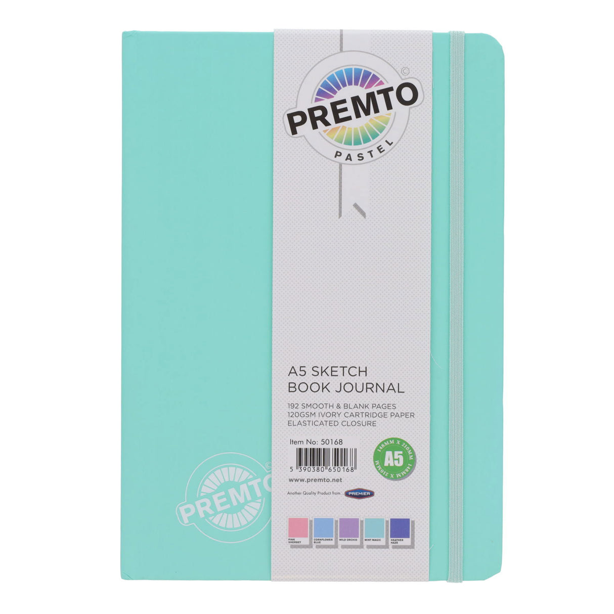Premto Pastel A5 Journal & Sketch Book - 192 Pages - Mint Magic