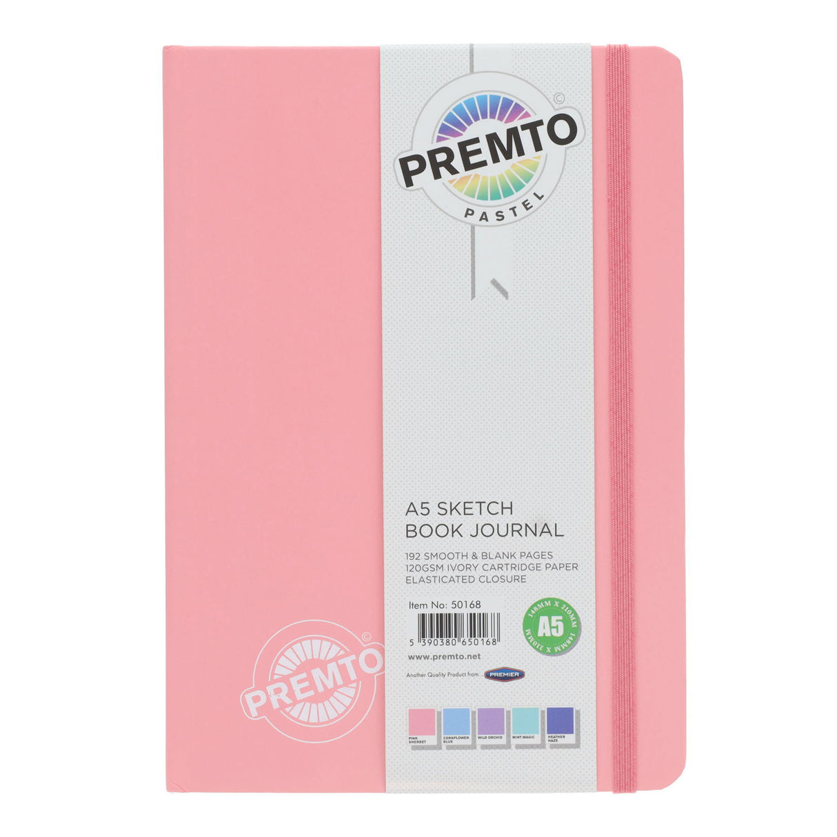 Premto Pastel A5 Journal & Sketch Book - 192 Pages - Pink Sherbet