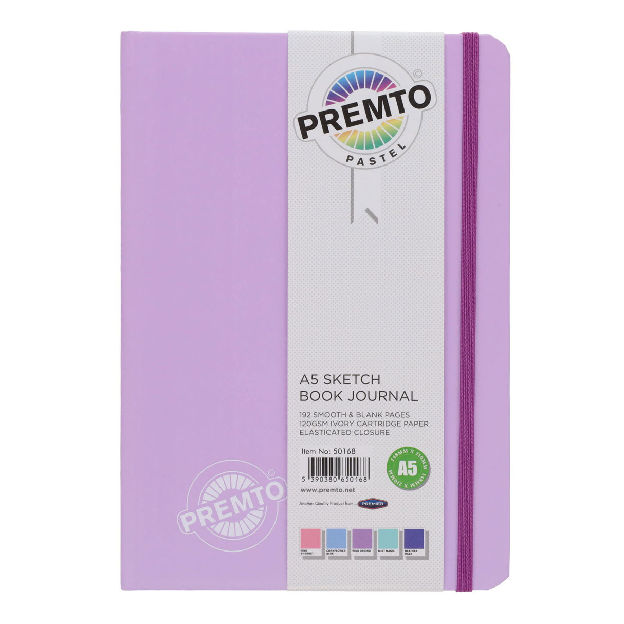 Premto Pastel A5 Journal & Sketch Book - 192 Pages - Wild Orchid