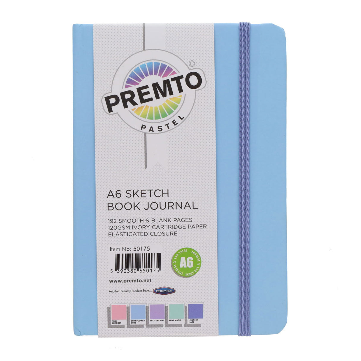 Premto Pastel A6 Journal & Sketch Book - 192 Pages - Cornflower Blue