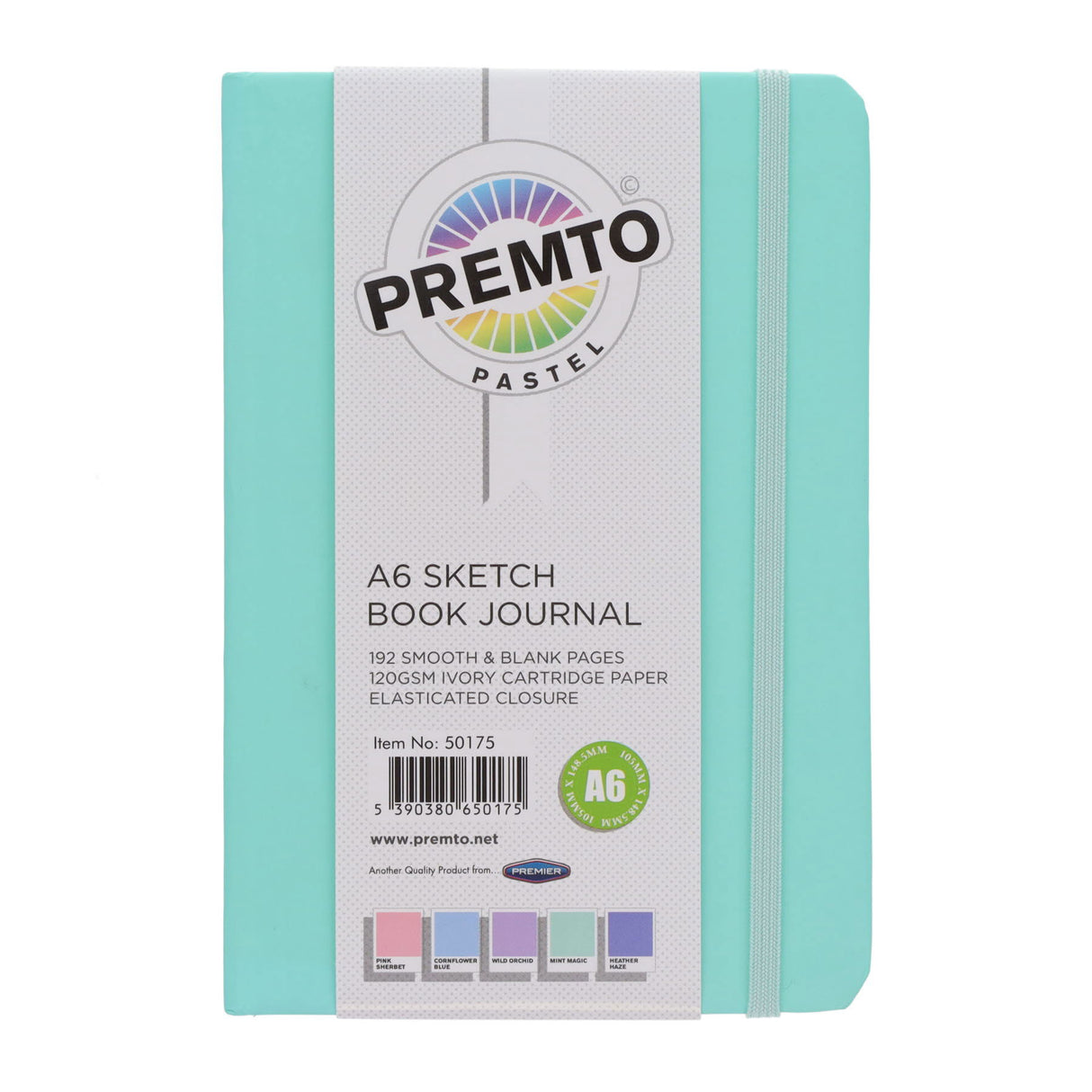 Premto Pastel A6 Journal & Sketch Book - 192 Pages - Mint Magic