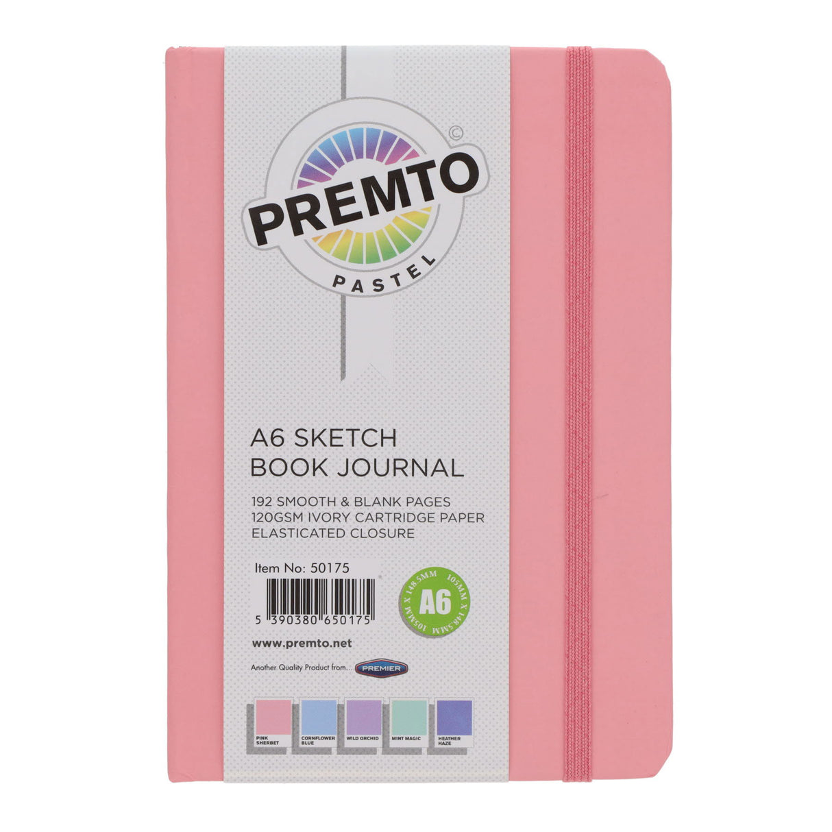 Premto Pastel A6 Journal & Sketch Book - 192 Pages - Pink Sherbet
