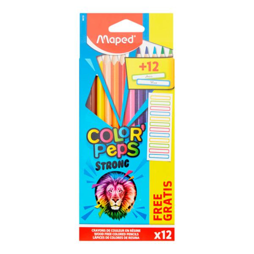 Maped Color'Peps Colouring Pencils & Labels - Pack of 12-Colouring Pencils-Maped|StationeryShop.co.uk