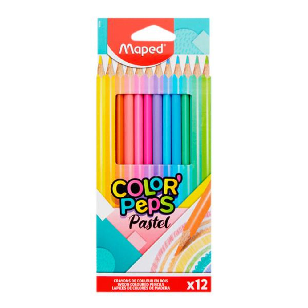 Maped Color'Peps Colouring Pencils - Pastel - Pack of 12-Colouring Pencils-Maped|StationeryShop.co.uk