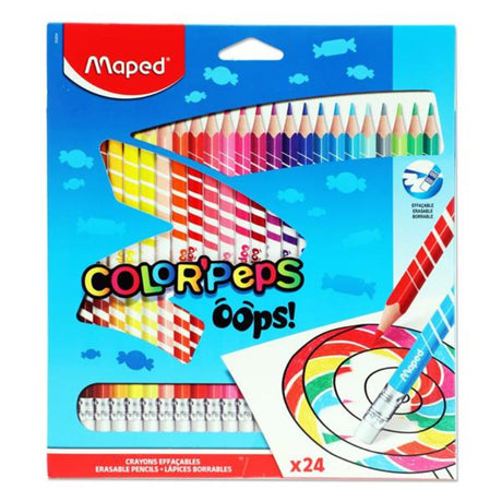 Maped Color'Peps Erasable Colouring Pencils - Oops - Box of 24-Colouring Pencils-Maped|StationeryShop.co.uk