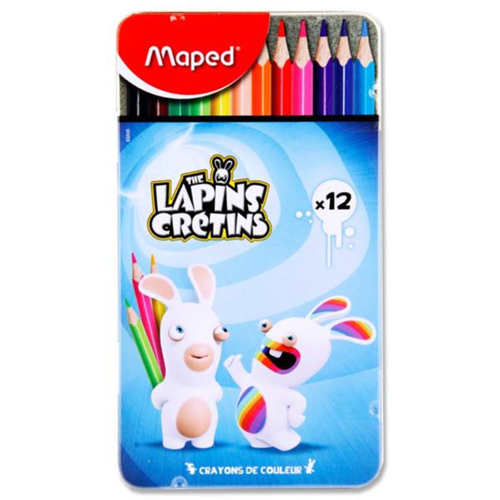 Maped Raving Rabbids Colouring Pencils - Tin of 12-Colouring Pencils-Maped|StationeryShop.co.uk