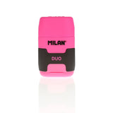 Milan Compact Touch Duo Eraser & Sharpener - Pink-Sharpeners-Milan|StationeryShop.co.uk
