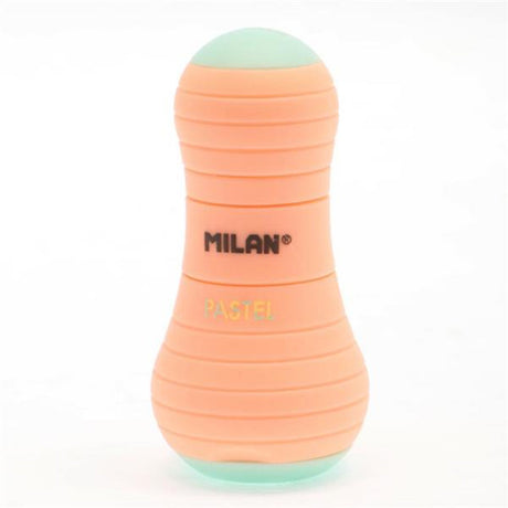 Milan Sway Sharpener/eraser Capsule Pastel Orange-Sharpeners-Milan|StationeryShop.co.uk