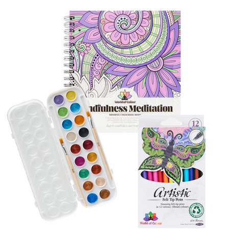 Mindfulness Colouring Bundle - Option 2-Adult Colouring Books-World of Colour|StationeryShop.co.uk
