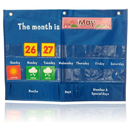 Ormond 610x480mm Calendar Chart Pocket Chart with 98 Durable Picture Cards-Educational Games ,Dry Wipe Pocket Storage-Ormond|StationeryShop.co.uk
