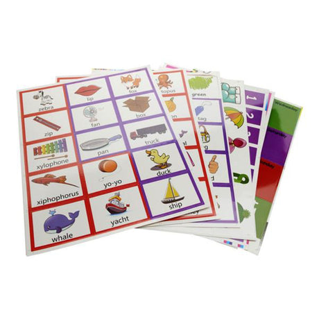 Ormond 650x971mm Circle Time Center Pocket Chart with 218 Double Sided Cards-Educational Games ,Dry Wipe Pocket Storage-Ormond|StationeryShop.co.uk