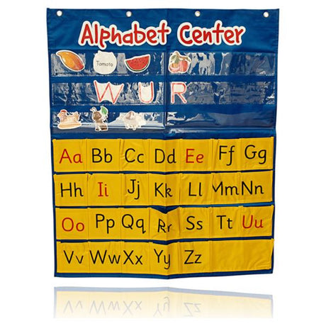 Ormond 710x900mm Alphabet Center Pocket Chart with 104 Double Sided Cards-Educational Games ,Dry Wipe Pocket Storage-Ormond|StationeryShop.co.uk