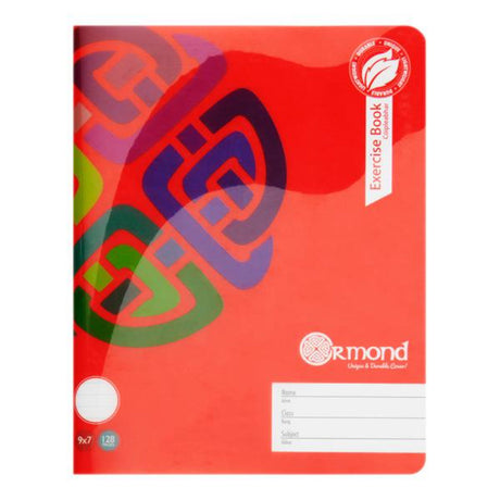Ormond 9x7 Durable Cover Exercise Book - 128 Pages - Red-Exercise Books-Ormond|StationeryShop.co.uk