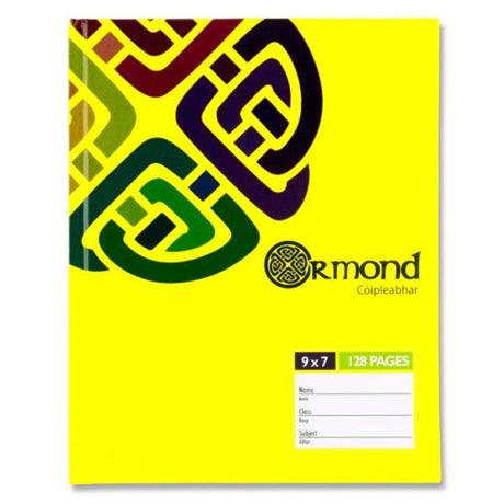 Ormond 9x7 Hardcover Exercise Book - 128 Pages - Yellow-Exercise Books-Ormond|StationeryShop.co.uk