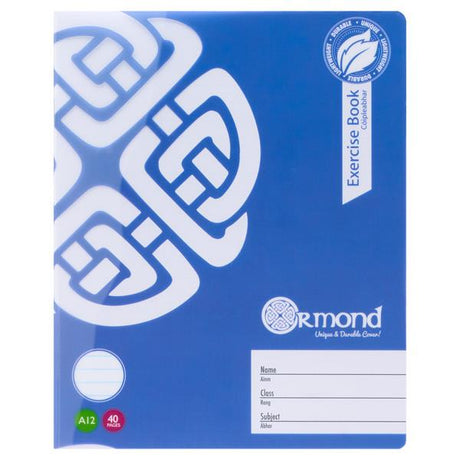 Ormond A12 Durable Cover Margin Ruled Exercise Book - 40 Pages-Exercise Books-Ormond|StationeryShop.co.uk