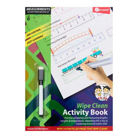 Ormond A4 Wipe Clean Activity Book - 14 Pages - Measurements-Activity Books ,Educational Books-Ormond|StationeryShop.co.uk