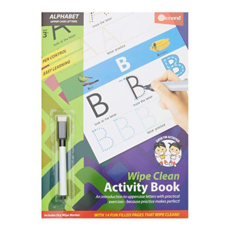 Ormond A4 Wipe Clean Activity Book with Pen - 14 Pages - Alphabet-Activity Books-Ormond|StationeryShop.co.uk