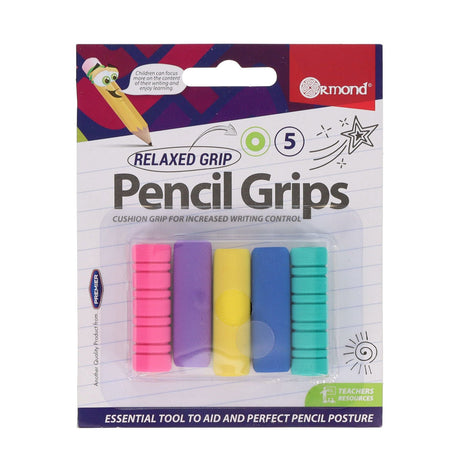 Ormond Cushion Soft Pencil Grips - Pack of 5-Pencil Grips-Ormond|StationeryShop.co.uk