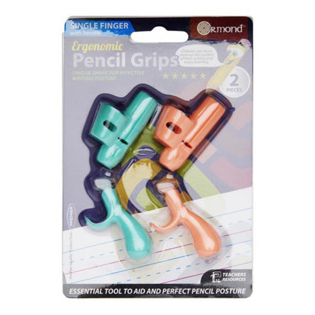 Ormond Ergonomic Pencil Grips - Single Finger with Handle - Pack of 2-Pencil Grips-Ormond|StationeryShop.co.uk