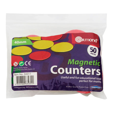 Ormond Magnetic Counters - 40mm - Pack of 50-Educational Games-Ormond|StationeryShop.co.uk