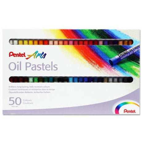 Pentel Arts Oil Pastels - Box of 50-Pastels-Pentel|StationeryShop.co.uk