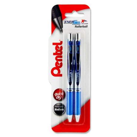 Pentel Energel Blp77 0.7mm Rollerball Gel Pens - Blue - Pack of 2-Ballpoint Pens- Buy Online at Stationery Shop UK