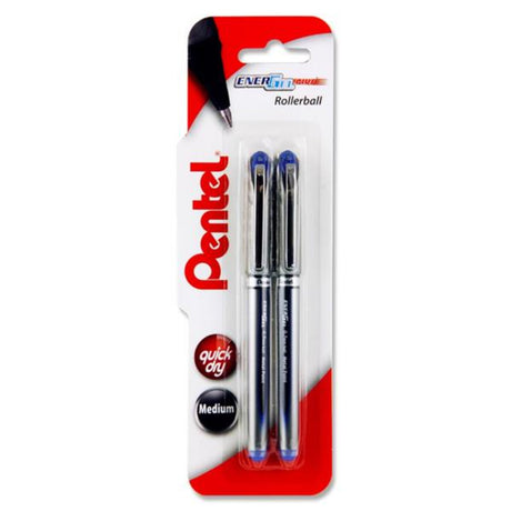 Pentel Energel Plus 0.7mm Rollerball Pens - Blue - Pack of 2-Ballpoint Pens- Buy Online at Stationery Shop UK