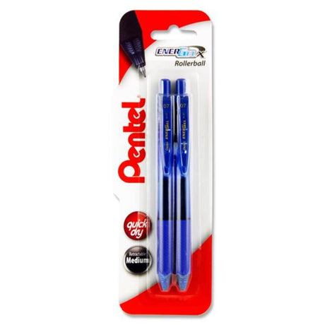 Pentel Energel-X Bl107 0.7mm Rollerball Gel Pens - Blue - Pack of 2-Ballpoint Pens- Buy Online at Stationery Shop UK