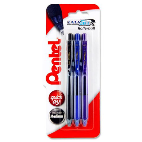 Pentel Energel-X Bl107 0.7mm Rollerball Gel Pens - Pack of 3-Ballpoint Pens- Buy Online at Stationery Shop UK