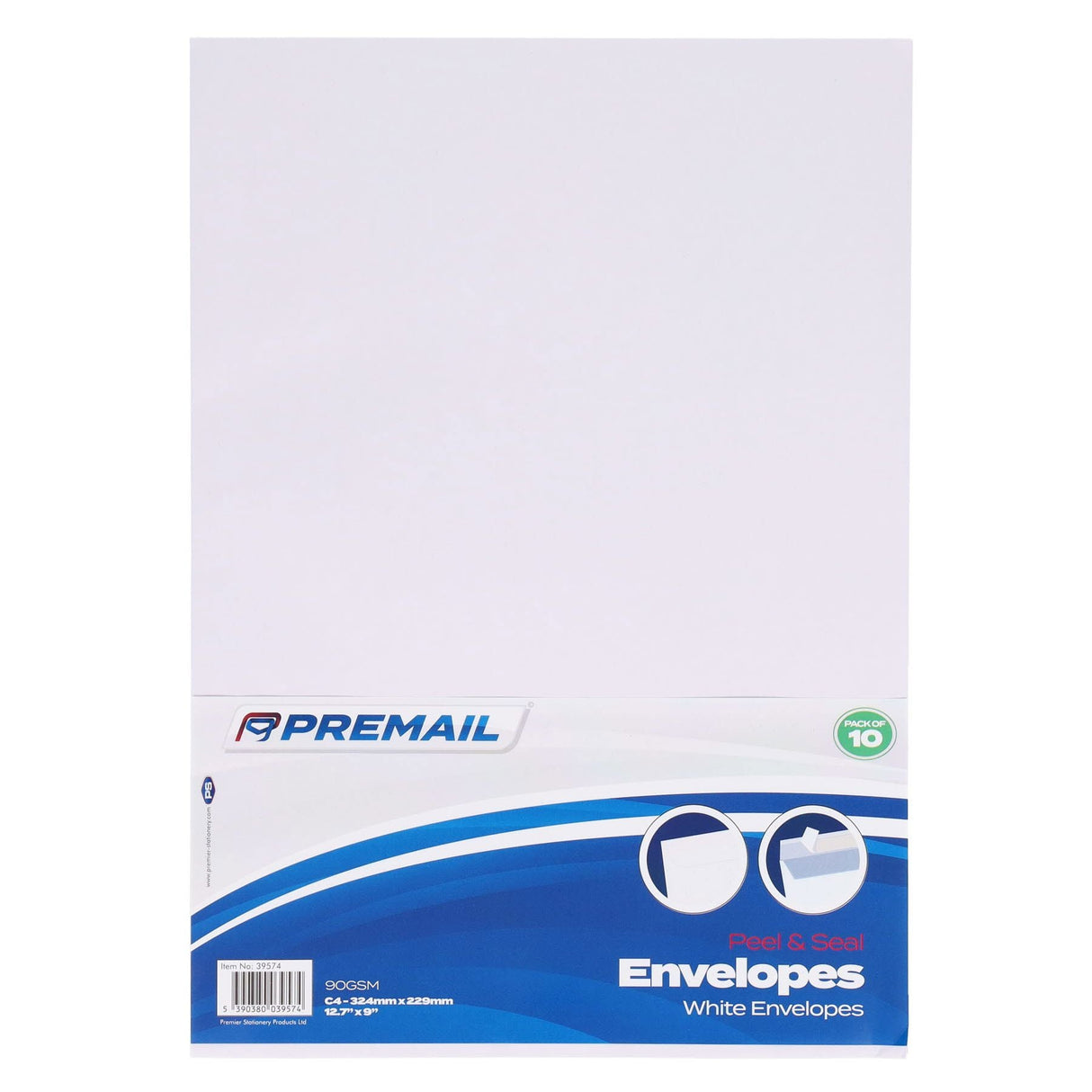 Premail C4 Envelopes - 324 x 229mm - White - Pack of 10-Envelopes-Premail|StationeryShop.co.uk