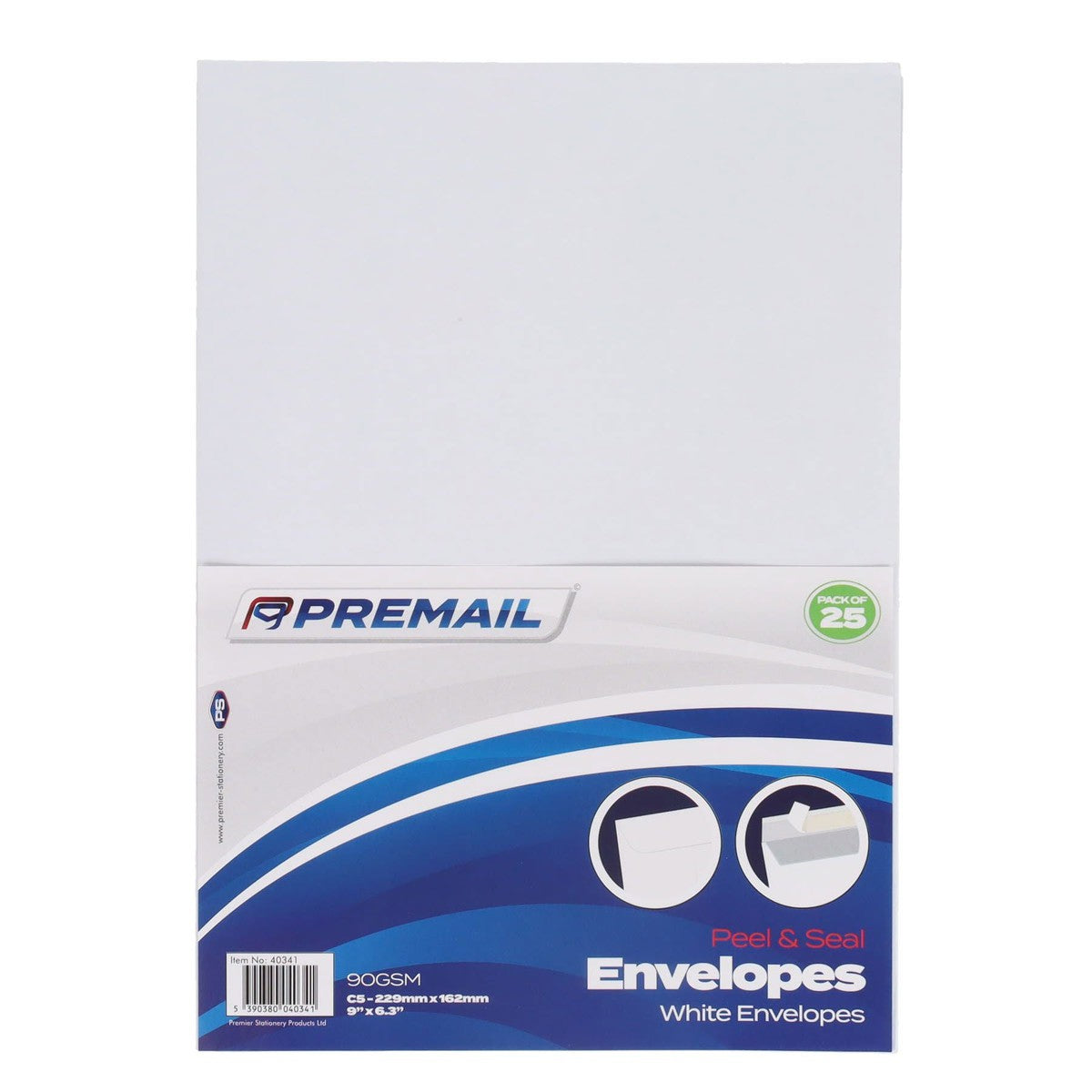 Premail C5 Peel & Seal Envelopes - 229 x 162mm - White - Pack of 25