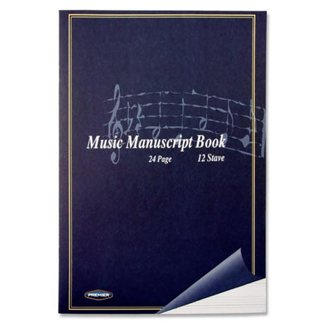 Premier 12 Stave Music Manuscript Book - 24 Pages-Manuscript Books-Premier|StationeryShop.co.uk