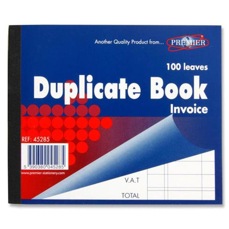 Premier 4x5 Invoice Duplicate Book - 100 Leaves-Carbon Paper-Premier|StationeryShop.co.uk