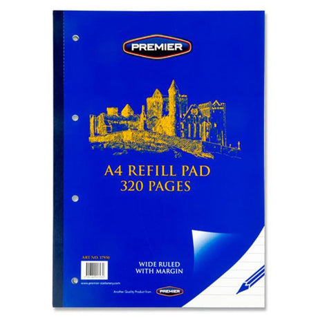 Premier A4 Refill Pad - Wide Ruled - 320 Pages-Notebook Refills-Premier|StationeryShop.co.uk