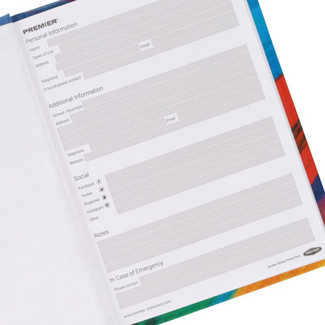 Premier A6 Hardcover Notebook - 160 Pages - Rainbow-A6 Notebooks-Premier|StationeryShop.co.uk