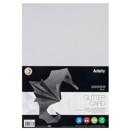 Premier Activity A4 Glitter Card - 250 gsm - Silver - 10 Sheets-Craft Paper & Card-Premier|StationeryShop.co.uk