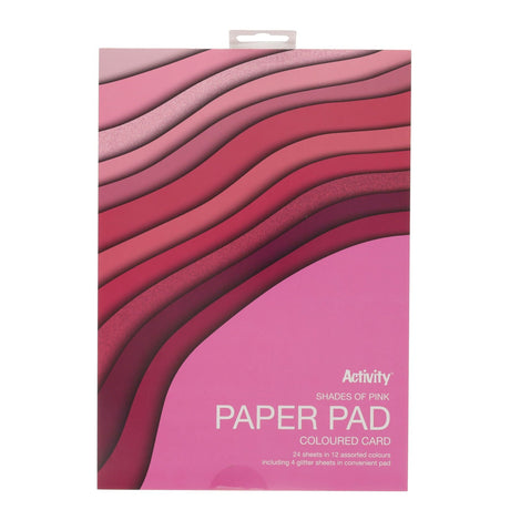 Premier Activity A4 Paper Pad - 24 Sheets - 180gsm - Shades of Pink-Craft Paper & Card-Premier|StationeryShop.co.uk