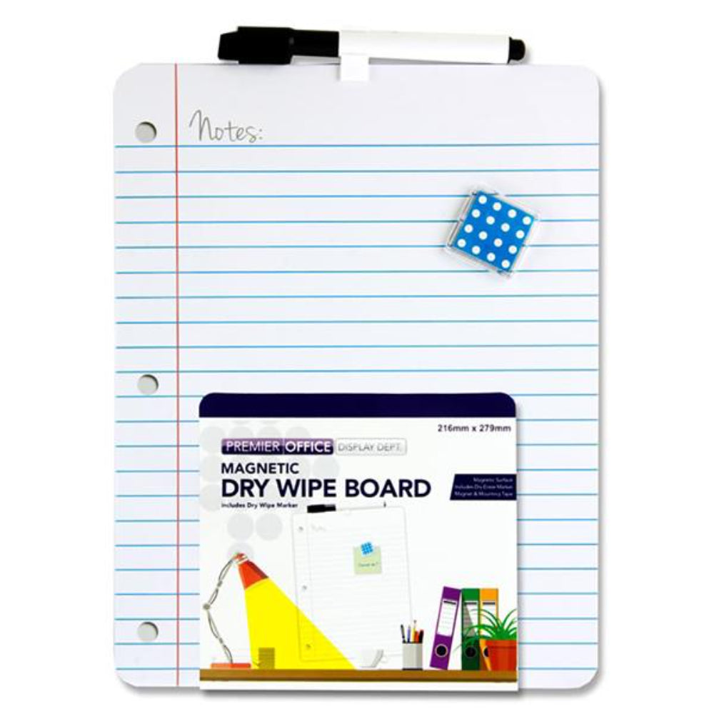 Premier Office 216x279mm Magnetic Dry Wipe Board - Notes-Whiteboards-Premier Office|StationeryShop.co.uk