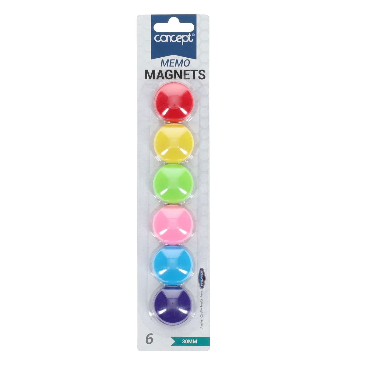 Premier Office 33mm Magnet Memo Holders - Pastel - Pack of 6