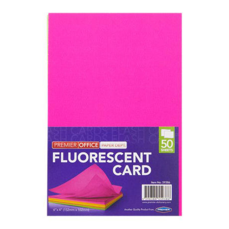 Premier Office 6x4 Fluorescent Card - Pack of 50-Craft Paper & Card-Premier Office|StationeryShop.co.uk