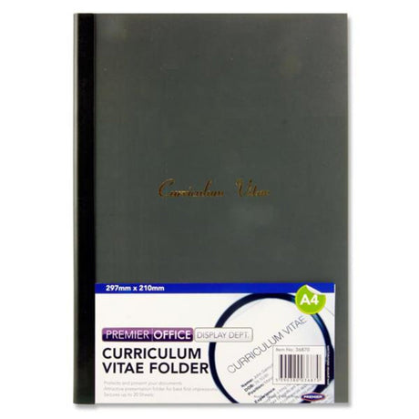Premier Office A4 Curriculum Vitae File Covers - Suitable for CVs - Grey-Report & Clip Files-Premier Office|StationeryShop.co.uk