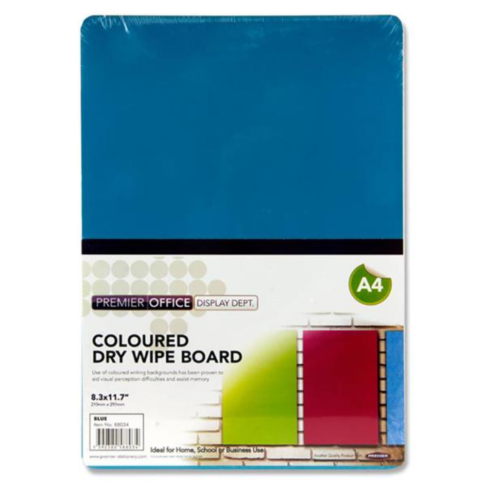 Premier Office A4 Dry Wipe Board - Blue-Whiteboards-Premier Office|StationeryShop.co.uk