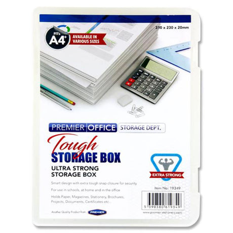Premier Office A4+ Ultra Strong Storage Box - White-File Boxes & Storage-Premier Office|StationeryShop.co.uk