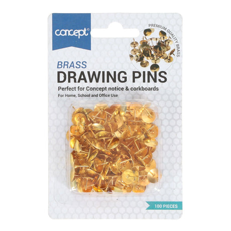 Premier Office Brass Thumb Tacks - Pack of 100-Paper Clips, Clamps & Pins-Premier Office|StationeryShop.co.uk