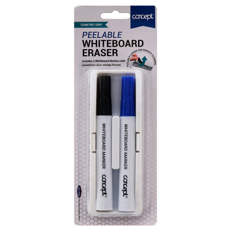 Premier Office Dry Wipe Whiteboard Markers with Peelable Eraser - Pack of 2-Whiteboard Markers-Premier Office|StationeryShop.co.uk