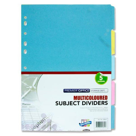Premier Office Subject Dividers - 175gsm - 5 Tabs-Page Dividers & Indexes-Premier Office|StationeryShop.co.uk