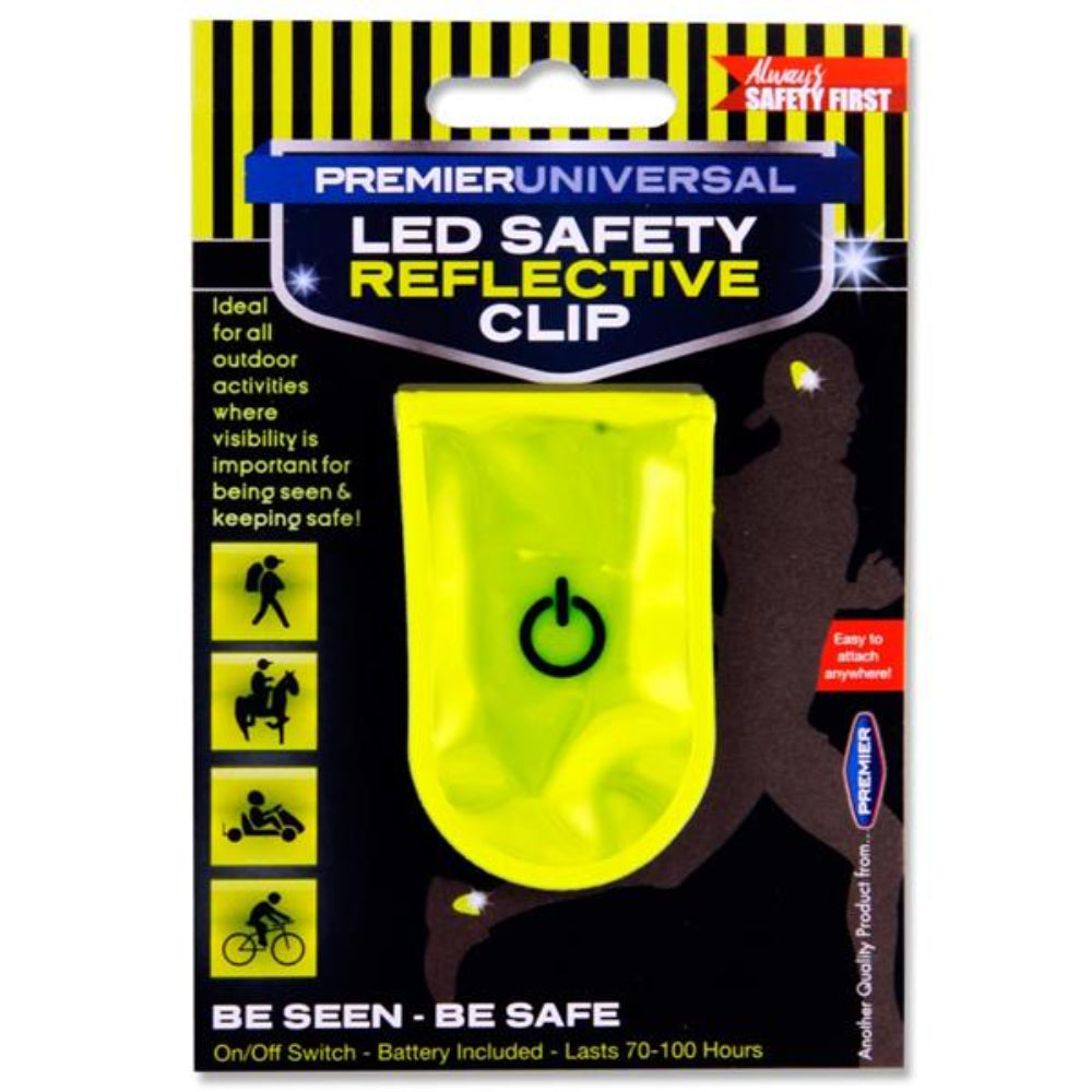 Premier Universal LED Safety Reflective Clip-Light Up & Reflective Clothing-Premier Universal|StationeryShop.co.uk