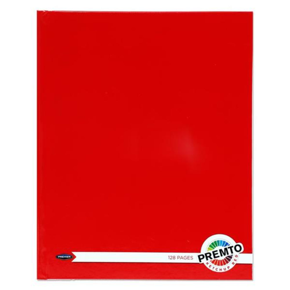 Premto 9x7 Hardcover Notebook - 128 Pages - Ketchup Red-Exercise Books-Premto|StationeryShop.co.uk